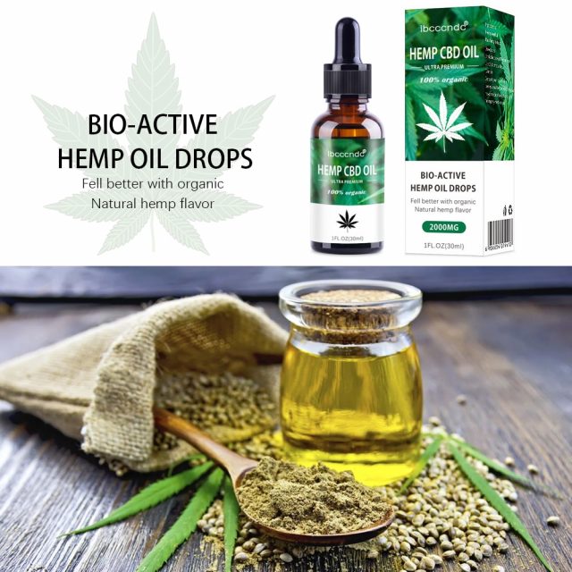 30ml 100% Organic Hemp CBD Oil 2000mg Bio-active Hemp Seeds Oil Extract ...