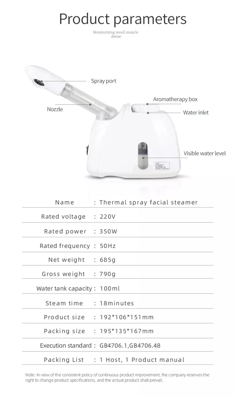 Ozone Facial Steamer Warm Mist Humidifier for Face Deep Cleaning Vaporizer Sprayer Salon Home Spa Skin Care Whitening