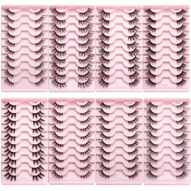 Half Lashes Mink Eyelashes Natural Soft Cat Eye False Eyelashes Long Wispy 3D Mink Lashes Makeup Eyelash Extension Fake Lashes