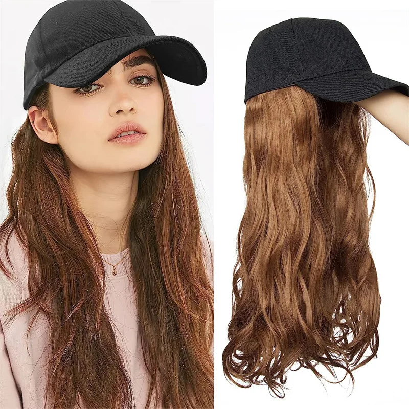 Wig female cap long hair big waves one fashionable hat wig synthetic fiber high temperature silk head cover