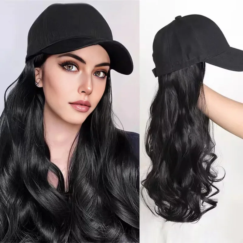 Wig female cap long hair big waves one fashionable hat wig synthetic fiber high temperature silk head cover