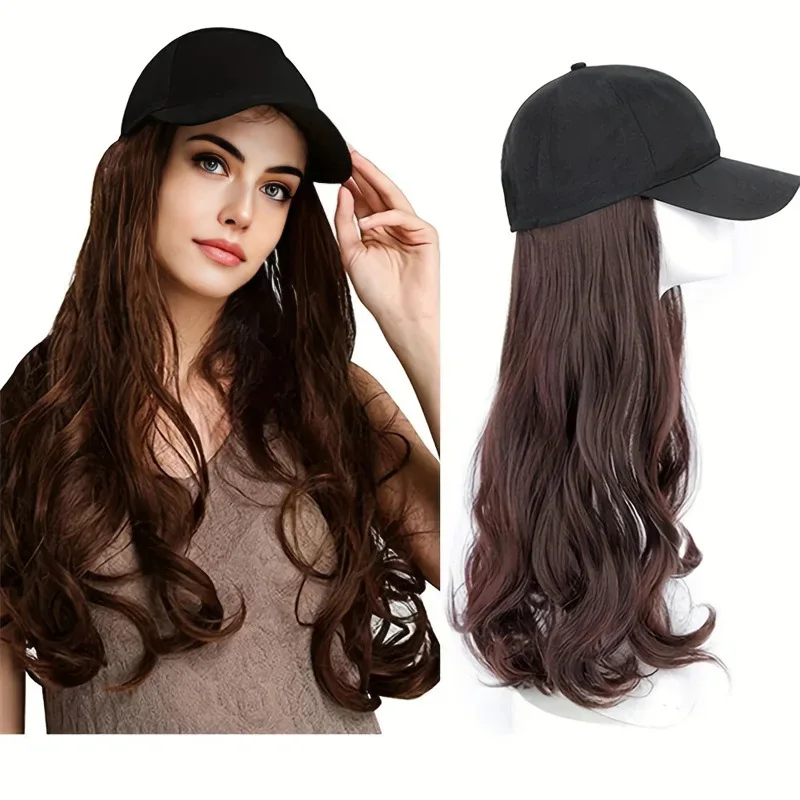 Wig female cap long hair big waves one fashionable hat wig synthetic fiber high temperature silk head cover