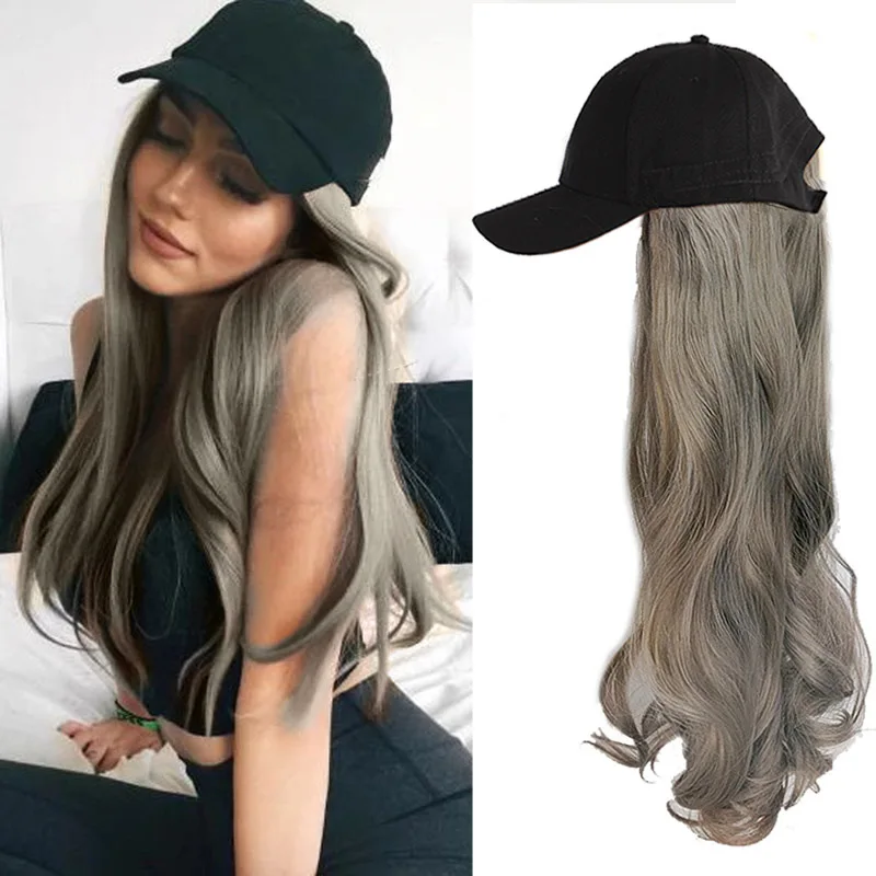 Wig female cap long hair big waves one fashionable hat wig synthetic fiber high temperature silk head cover