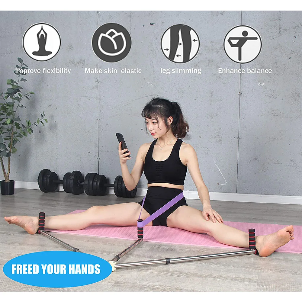 3 Bar Leg Stretcher Adjustable Split Stretching Machine Stainless Steel Home Yoga Dance Exercise Flexibility Training Equipment