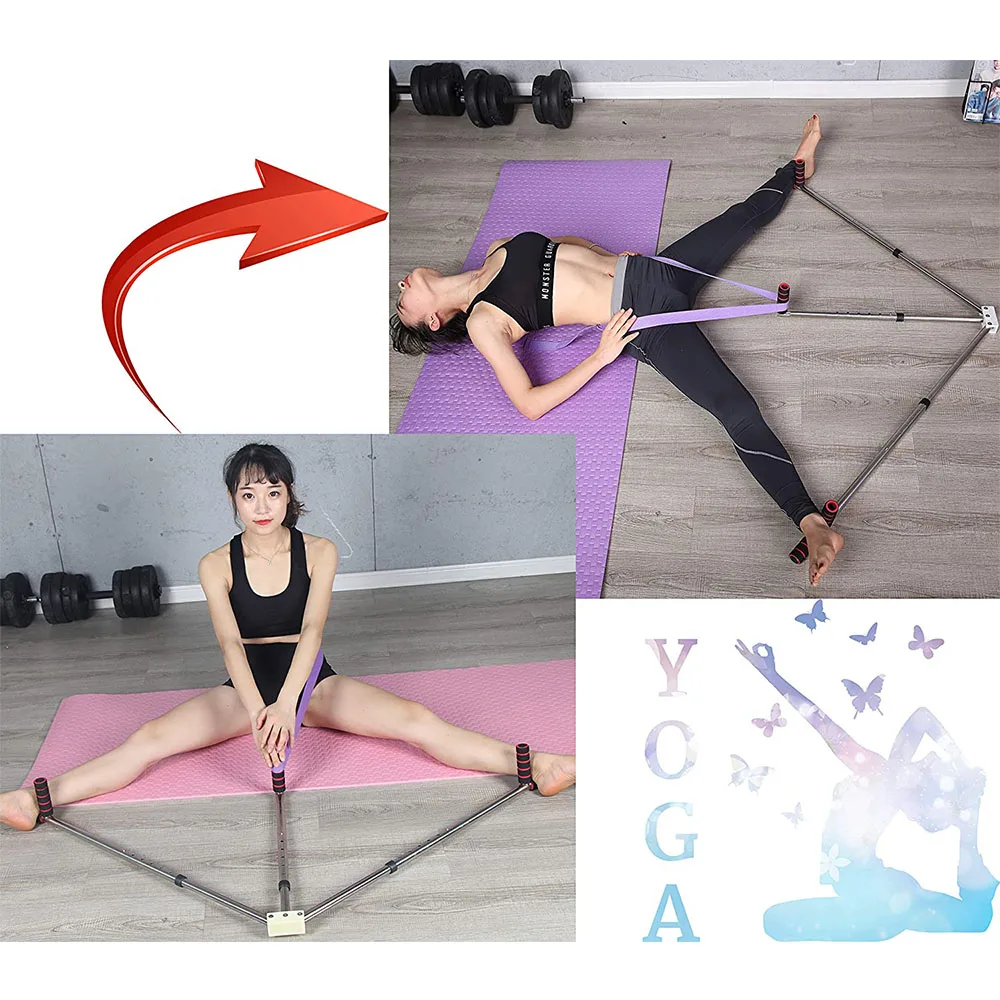 3 Bar Leg Stretcher Adjustable Split Stretching Machine Stainless Steel Home Yoga Dance Exercise Flexibility Training Equipment