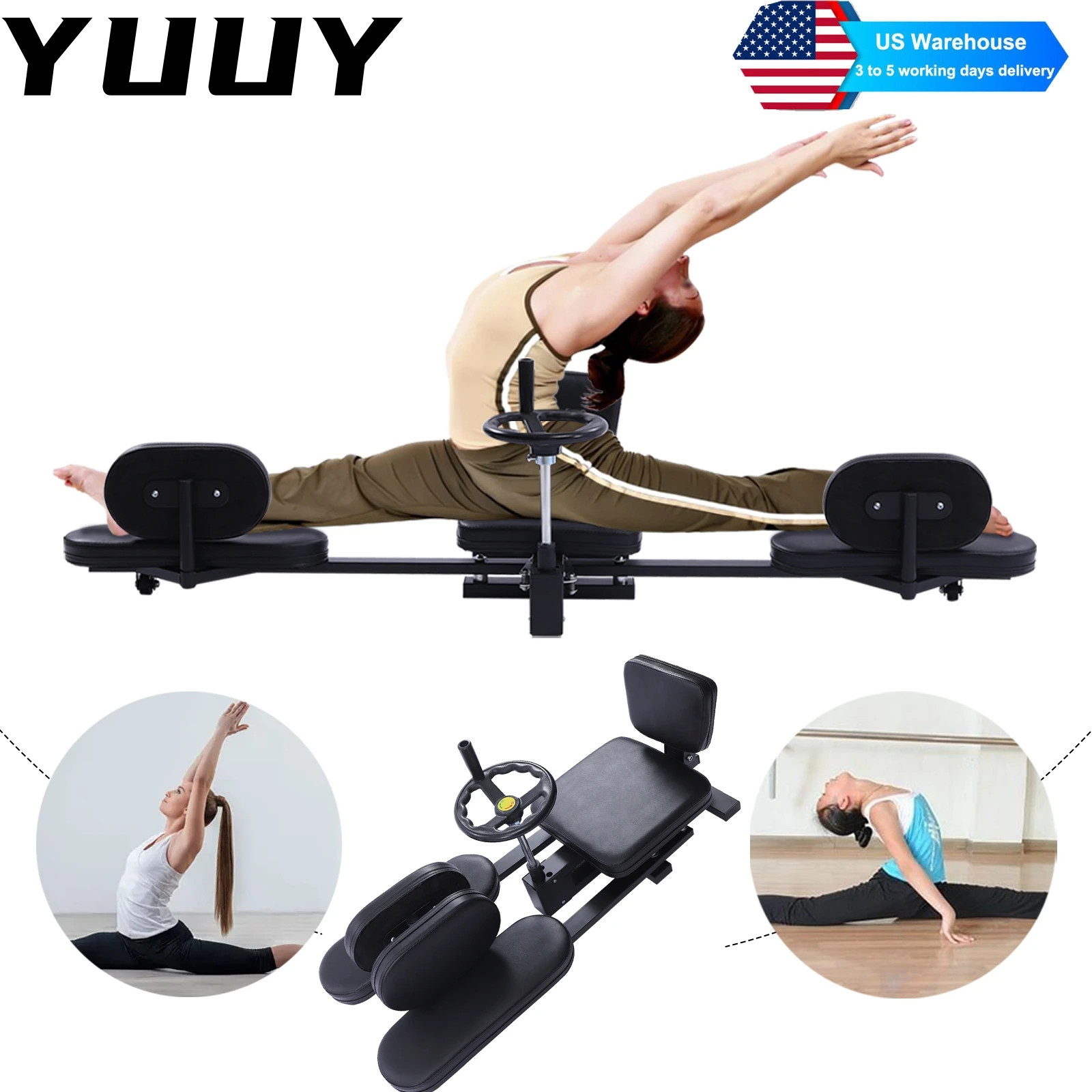 Fitness Leg Thigh Stretcher, Stretching Machine, 3 Bar Leg Stretcher, Adjustable Split Stretching Machine, Flexibility Training