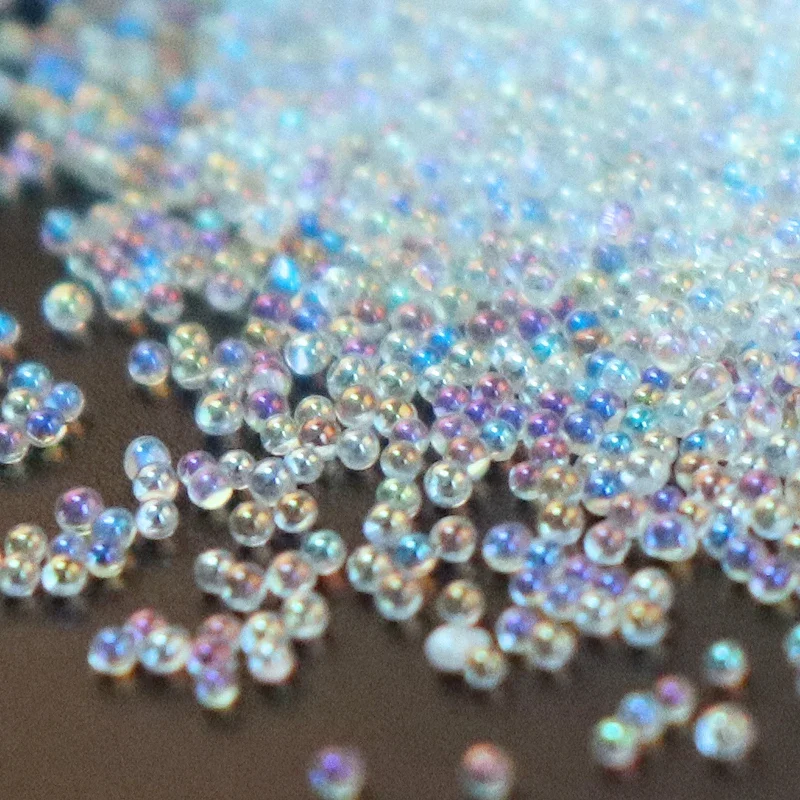 Holographic Clear Crystal Glass Balls Nail Decoration Mini Caviar Beads Charms 3D Nail Art Rhinestone Accessories Manicure Parts