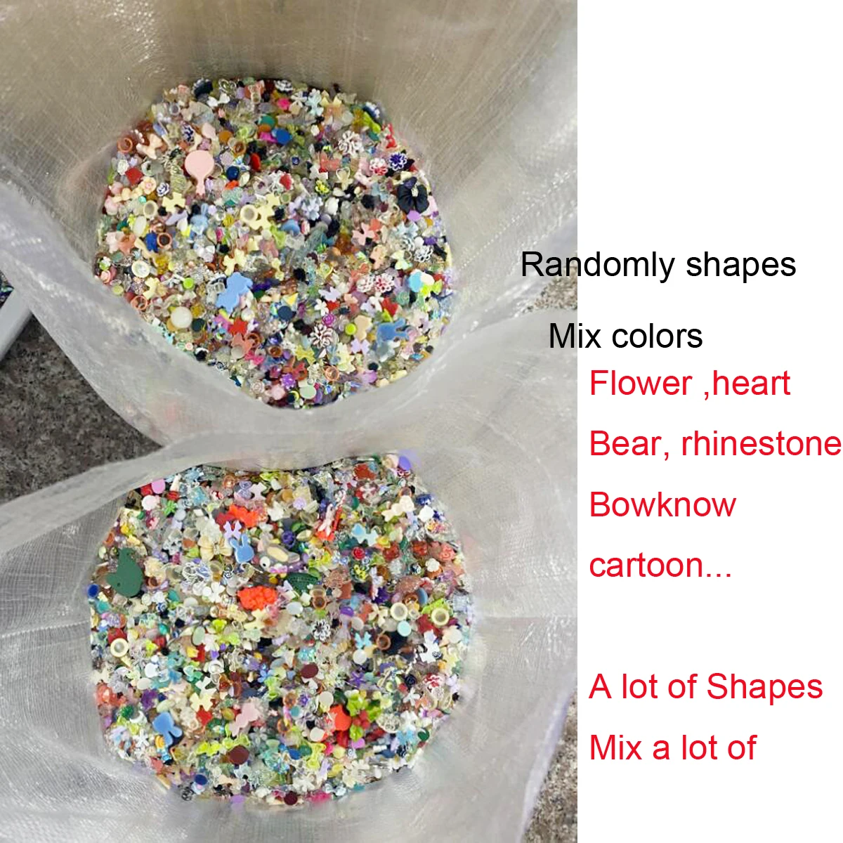 500-600pcs Bow Flower Nail Art Resin Decorations Mix Shapes Nail Charms Press on Manicure Supplies Jewelry Kawaii Accessories *&