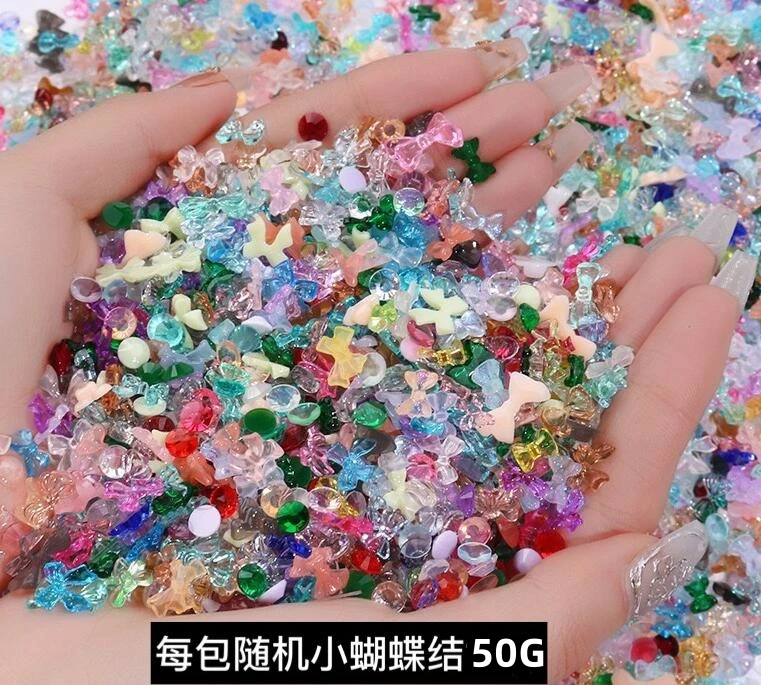 500-600pcs Bow Flower Nail Art Resin Decorations Mix Shapes Nail Charms Press on Manicure Supplies Jewelry Kawaii Accessories *&