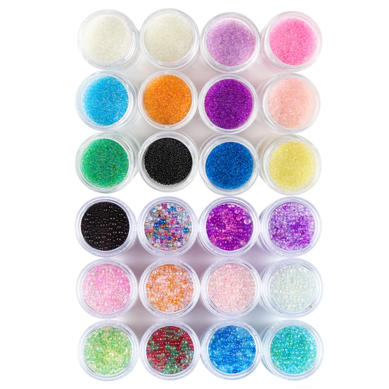 Caviar Small Beads Glass Rhinestone Nail Charms 3D Clear AB Color Gems Decoration Accessories Nail Supplies for Professionals