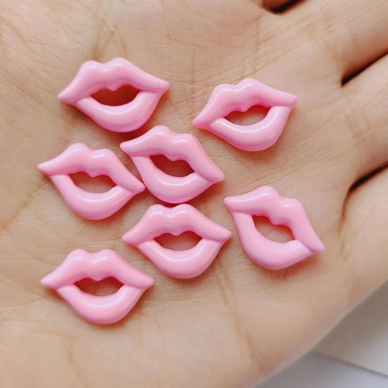 10pcs 3D Kawaii Nail Art Charms Lips Design Nail Parts Random Color Mixed DIY Jewelry Accessories Manicure Decorations Supplies