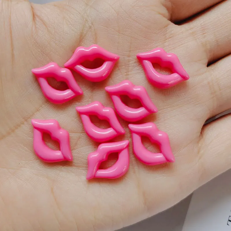 10pcs 3D Kawaii Nail Art Charms Lips Design Nail Parts Random Color Mixed DIY Jewelry Accessories Manicure Decorations Supplies