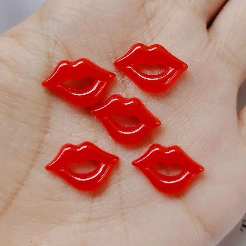 10pcs 3D Kawaii Nail Art Charms Lips Design Nail Parts Random Color Mixed DIY Jewelry Accessories Manicure Decorations Supplies