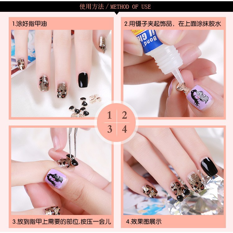 50pcs Retro Japanese Nail Charms Parts Mixed Styles Heart Bow Accessories Nail Tips Material Supplies DIY Nail art Decorations