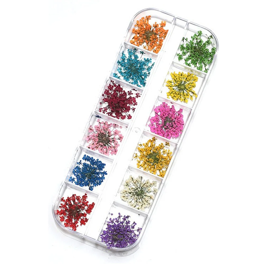 Flower Nail Art Decoration Real Mini Dried Blossom Stickers Natural Floral Charms Designs Manicure Nails Accessories