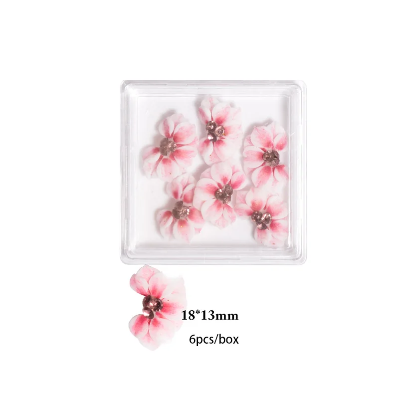 3D Acrylic Flowers Nail pearl Jewelry Handmade Summer Flowers Kawaii Nail Art Charms Manicure DIY Decoration