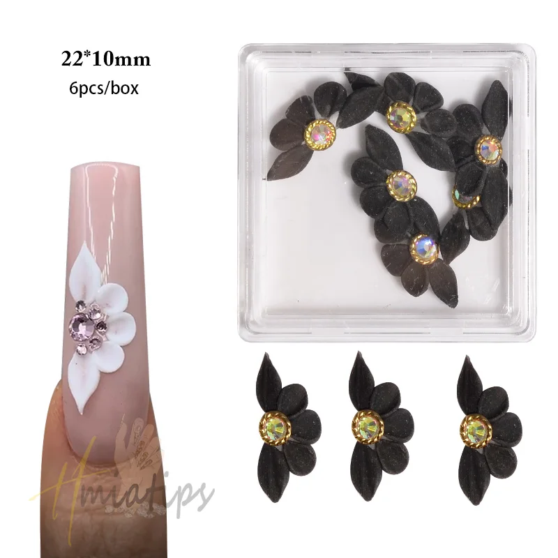 3D Acrylic Flowers Nail pearl Jewelry Handmade Summer Flowers Kawaii Nail Art Charms Manicure DIY Decoration