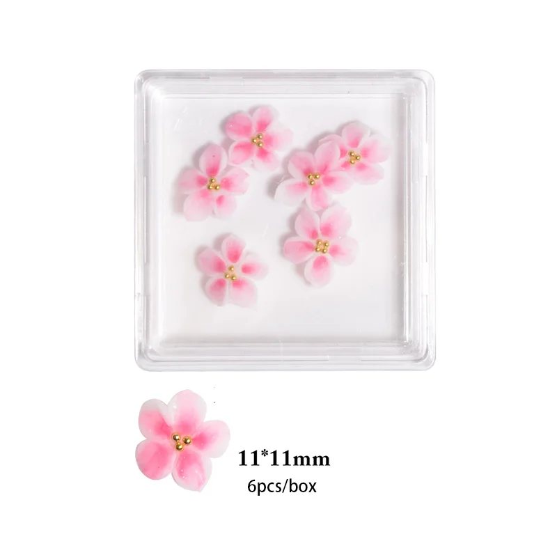 3D Acrylic Flowers Nail pearl Jewelry Handmade Summer Flowers Kawaii Nail Art Charms Manicure DIY Decoration