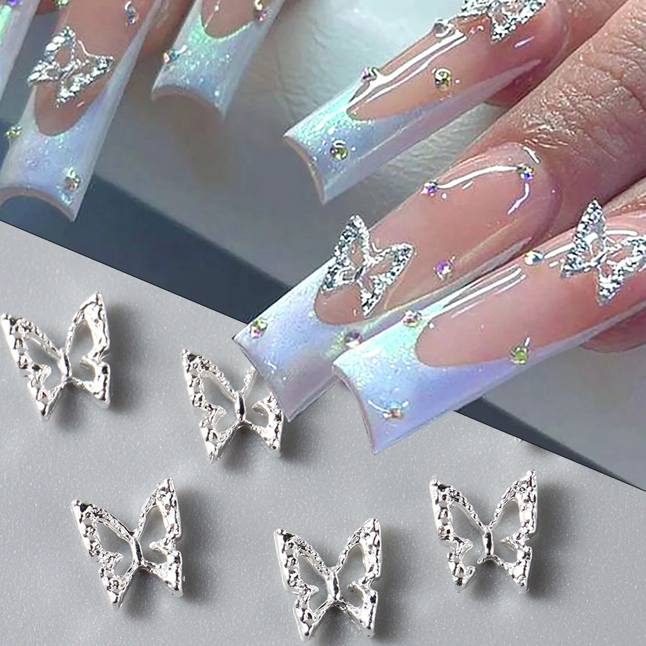 1 Box Kawaii Mini Bow 3D Cute Nail Art Decorations Pink White Butterfly Nails Charms Designs DIY Bowknot Resin Nail Accessories