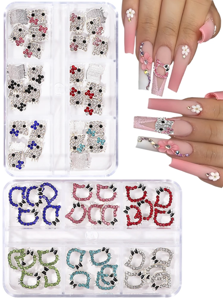 70PCS/50PCS Sanrio Hello Kitty Kawaii Cartoon Kuromi Nail Art Charms Kit 3D Nail Rhinestone Gems for Manicure Nails Art Deco Y2K