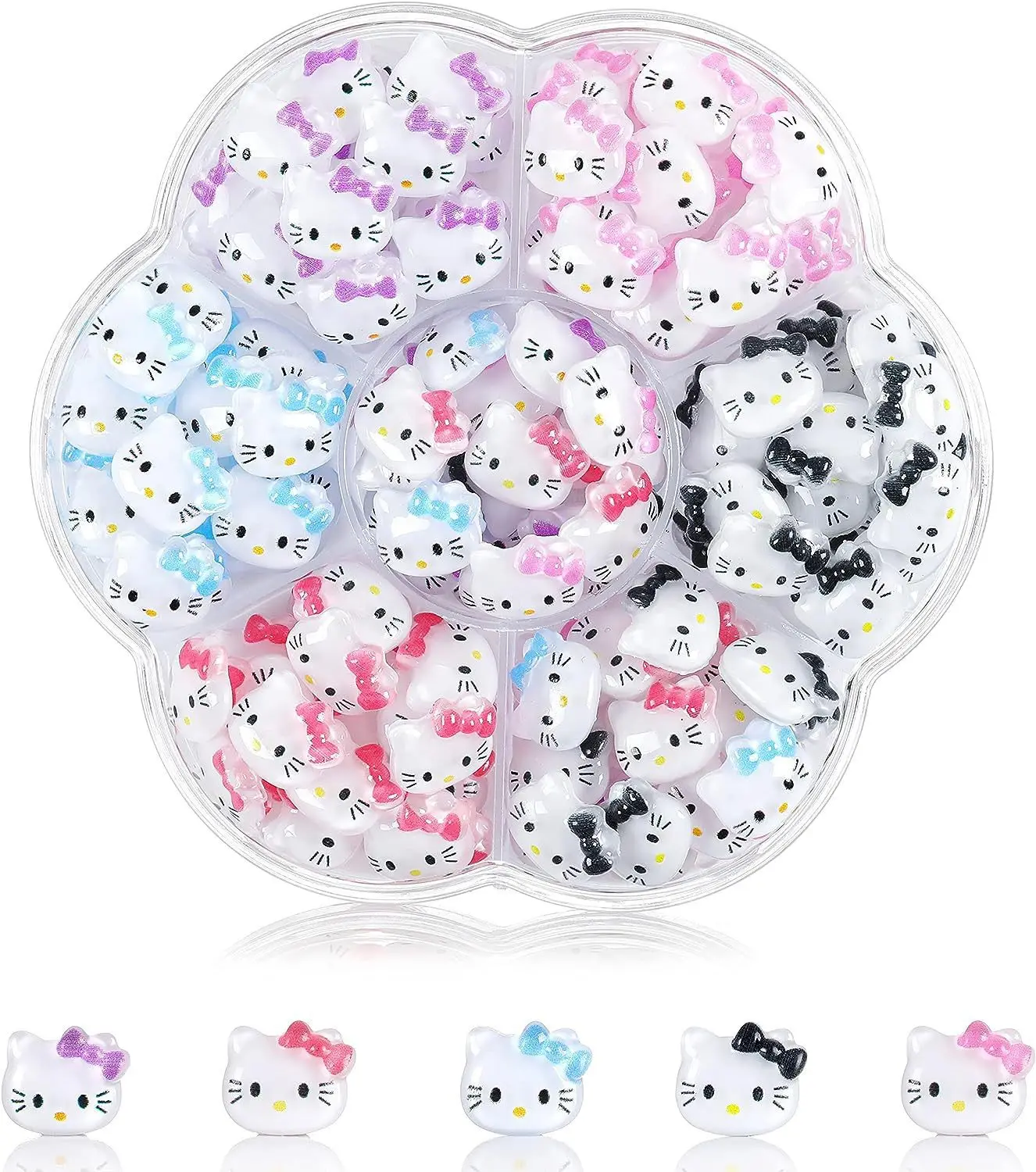 70PCs Kawaii Nail Art Charms canvas MINISO Sanrioed Hello Kitty Kuromi Nail Rhinestone Gems For Manicure DIY Crafts