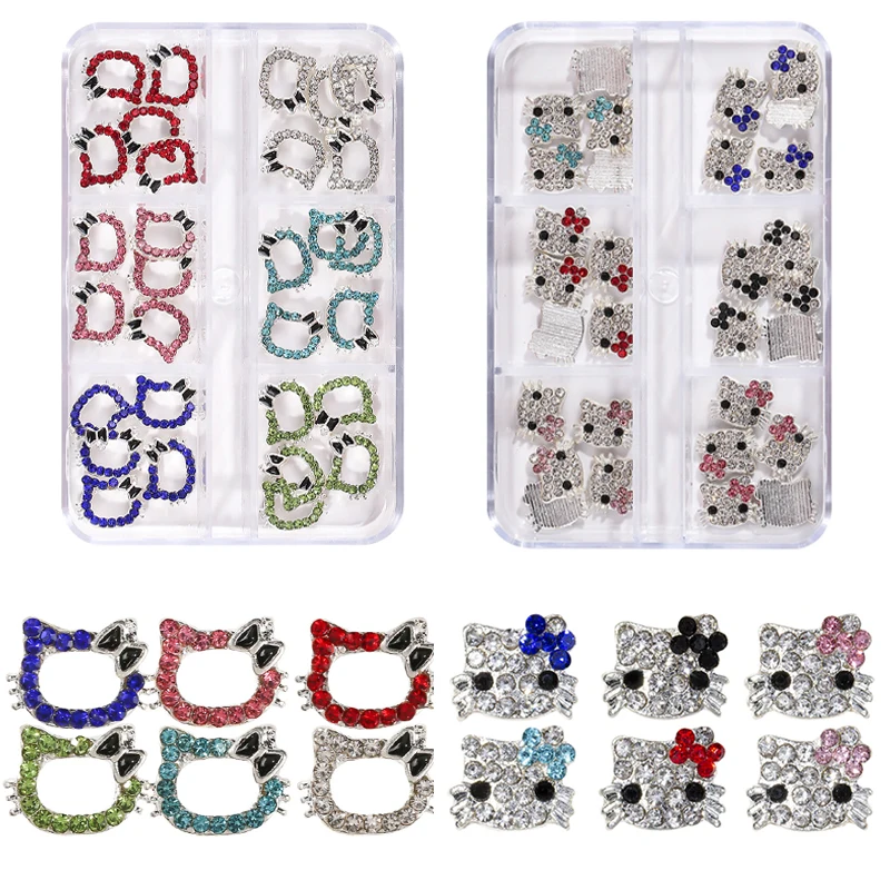 70PCs Kawaii Nail Art Charms canvas MINISO Sanrioed Hello Kitty Kuromi Nail Rhinestone Gems For Manicure DIY Crafts