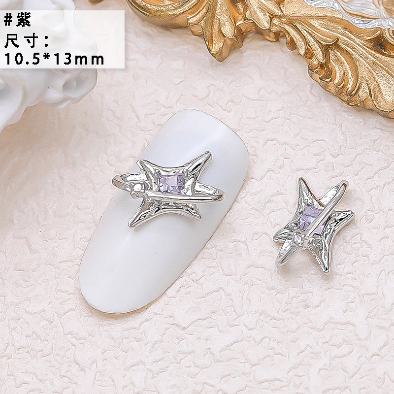 10PCS Luxury Alloy Moon Star Asterism Nail Art Charms Starlight Jewelry Parts Accessories For Manicure Nails Decoration Supplies