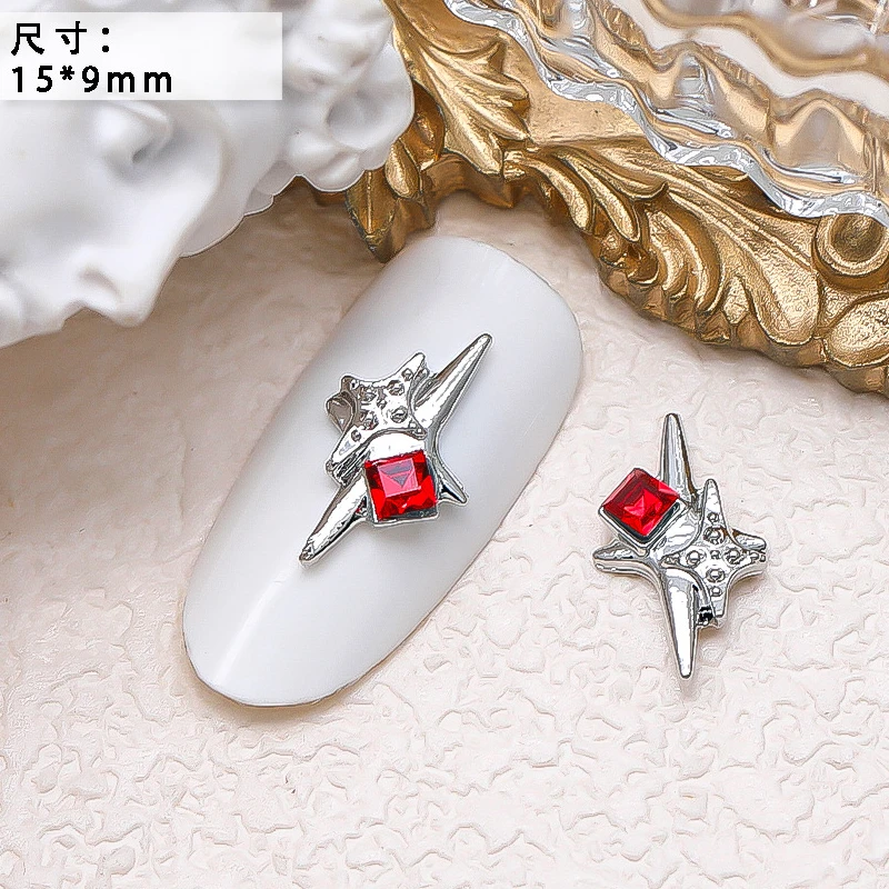 10PCS Luxury Alloy Moon Star Asterism Nail Art Charms Starlight Jewelry Parts Accessories For Manicure Nails Decoration Supplies