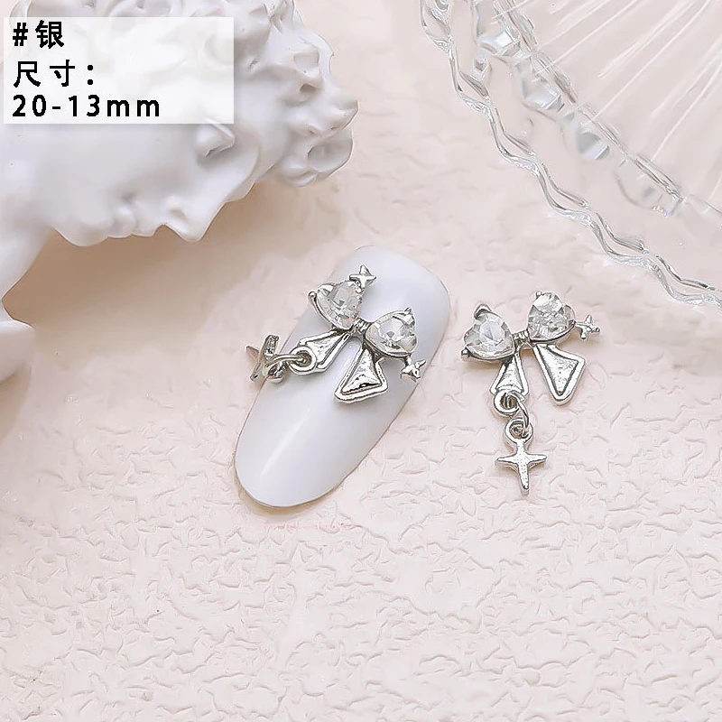 10PCS Luxury Alloy Moon Star Asterism Nail Art Charms Starlight Jewelry Parts Accessories For Manicure Nails Decoration Supplies