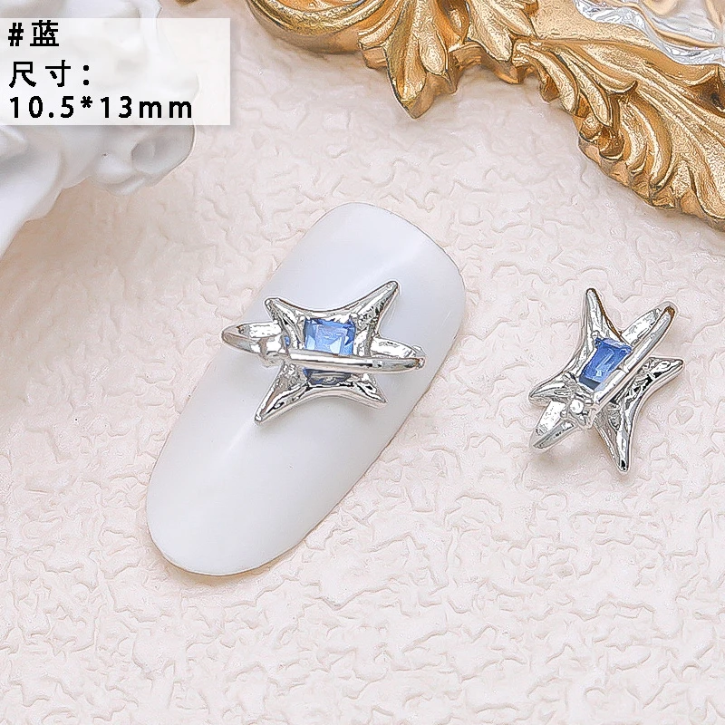 10PCS Luxury Alloy Moon Star Asterism Nail Art Charms Starlight Jewelry Parts Accessories For Manicure Nails Decoration Supplies