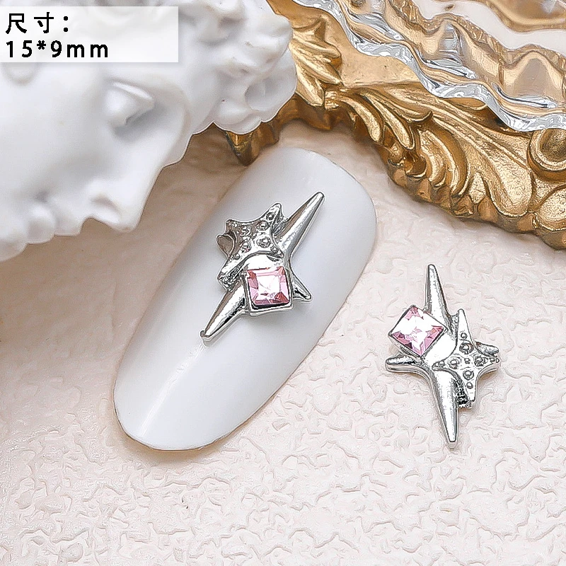 10PCS Luxury Alloy Moon Star Asterism Nail Art Charms Starlight Jewelry Parts Accessories For Manicure Nails Decoration Supplies