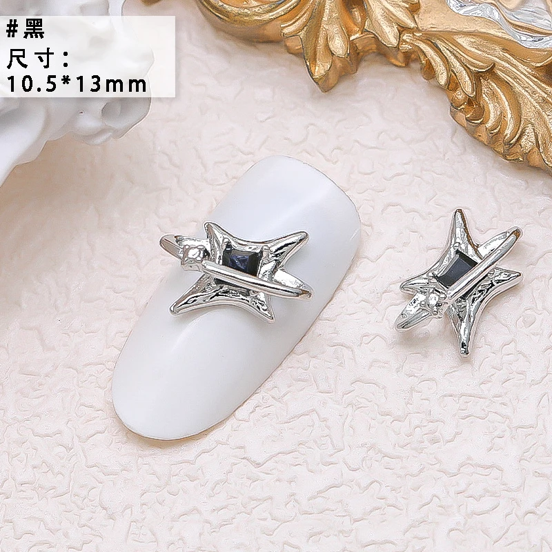 10PCS Luxury Alloy Moon Star Asterism Nail Art Charms Starlight Jewelry Parts Accessories For Manicure Nails Decoration Supplies