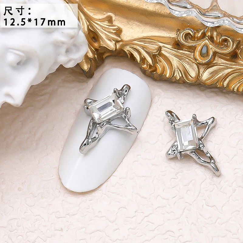 10PCS Luxury Alloy Moon Star Asterism Nail Art Charms Starlight Jewelry Parts Accessories For Manicure Nails Decoration Supplies