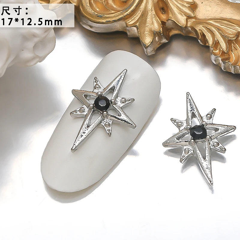 10PCS Luxury Alloy Moon Star Asterism Nail Art Charms Starlight Jewelry Parts Accessories For Manicure Nails Decoration Supplies