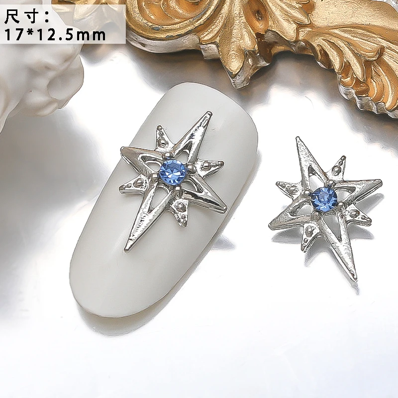 10PCS Luxury Alloy Moon Star Asterism Nail Art Charms Starlight Jewelry Parts Accessories For Manicure Nails Decoration Supplies