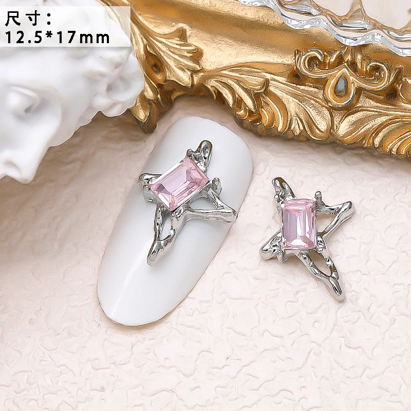 10PCS Luxury Alloy Moon Star Asterism Nail Art Charms Starlight Jewelry Parts Accessories For Manicure Nails Decoration Supplies