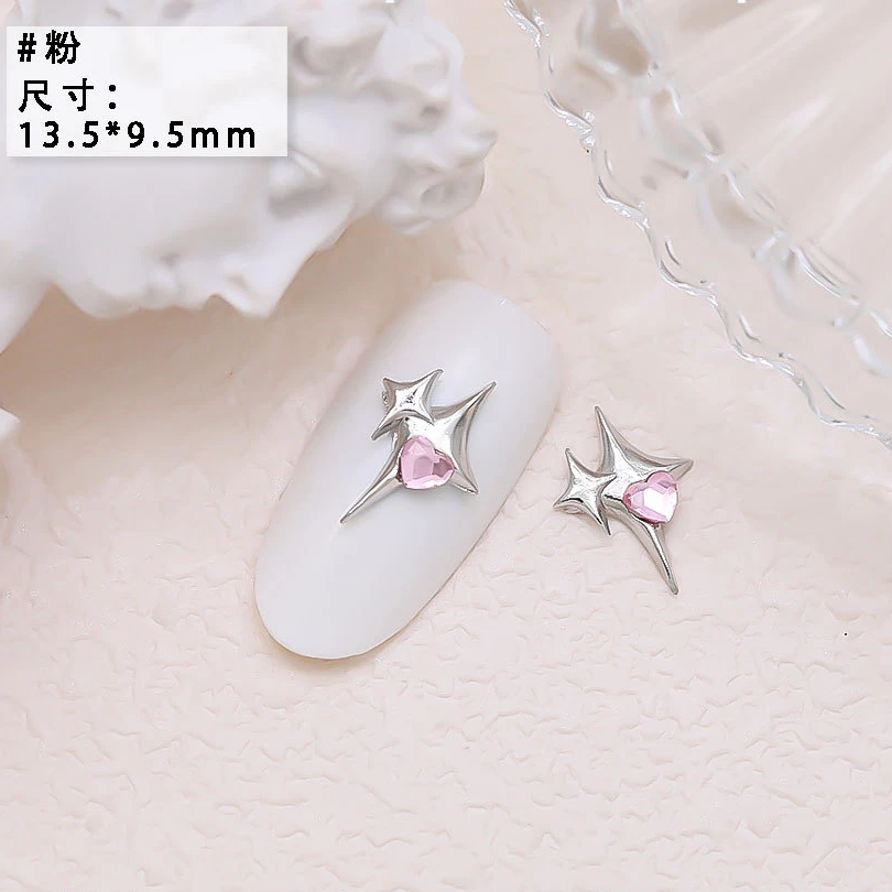 10PCS Luxury Alloy Moon Star Asterism Nail Art Charms Starlight Jewelry Parts Accessories For Manicure Nails Decoration Supplies