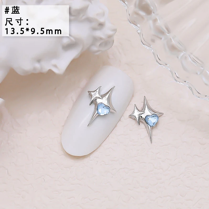 10PCS Luxury Alloy Moon Star Asterism Nail Art Charms Starlight Jewelry Parts Accessories For Manicure Nails Decoration Supplies