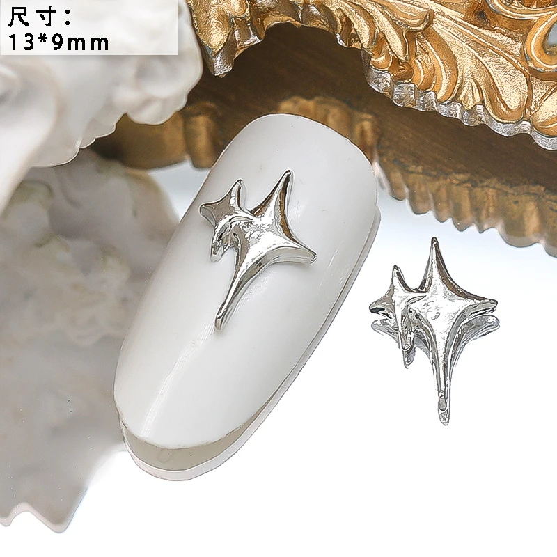 10PCS Luxury Alloy Moon Star Asterism Nail Art Charms Starlight Jewelry Parts Accessories For Manicure Nails Decoration Supplies