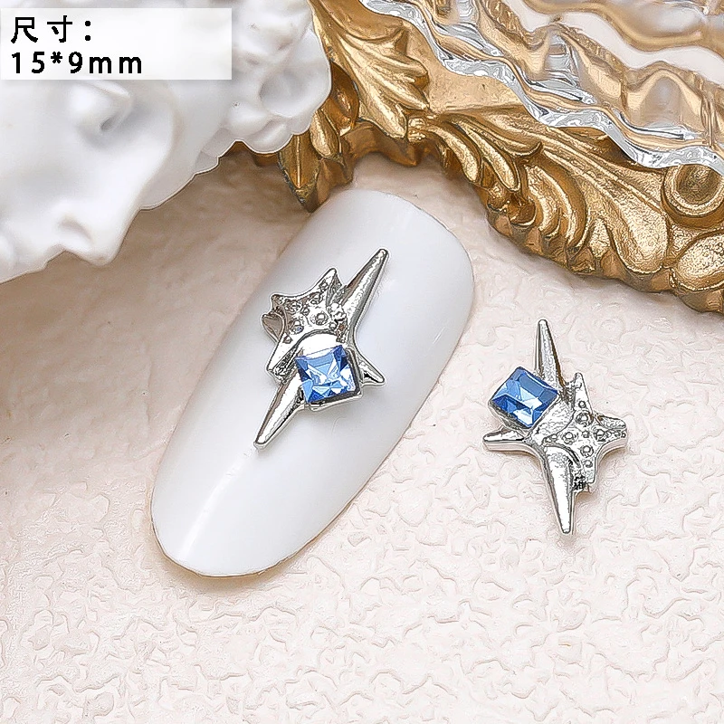 10PCS Luxury Alloy Moon Star Asterism Nail Art Charms Starlight Jewelry Parts Accessories For Manicure Nails Decoration Supplies