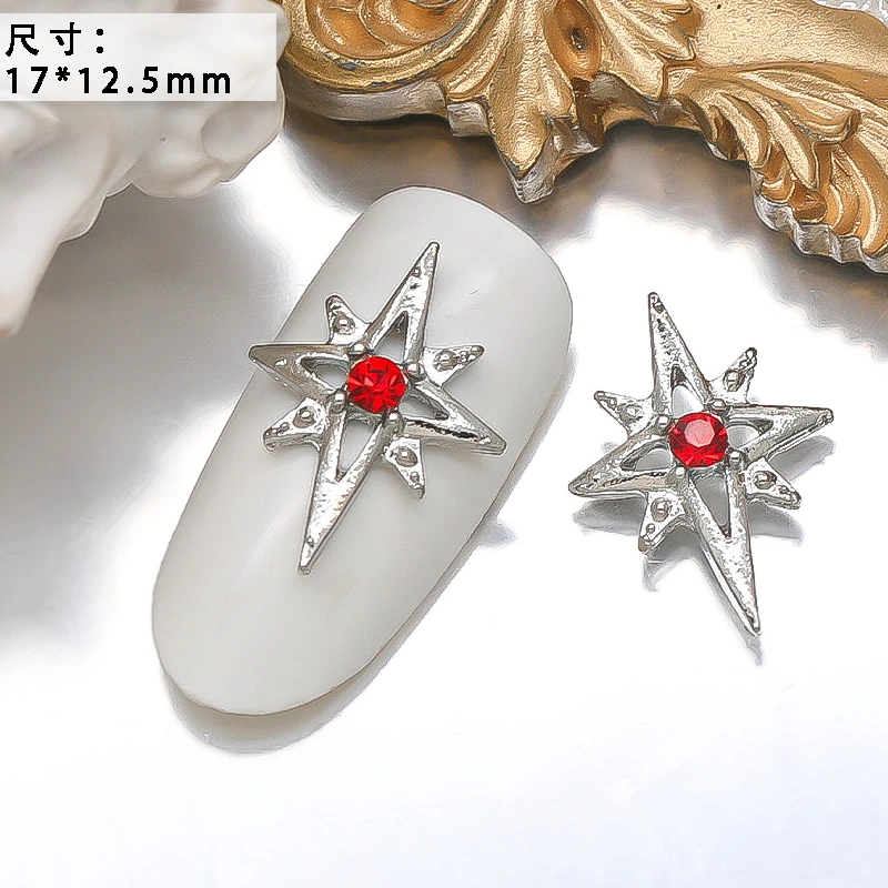 10PCS Luxury Alloy Moon Star Asterism Nail Art Charms Starlight Jewelry Parts Accessories For Manicure Nails Decoration Supplies