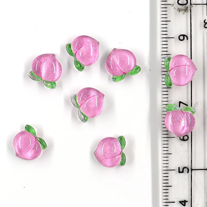 50Pcs Summer Kawaii 9mm Resin Mini Cherry Fruit Cabochon Ornament Jewelry Charms Nail Art Decoration Flatback Manicure Parts