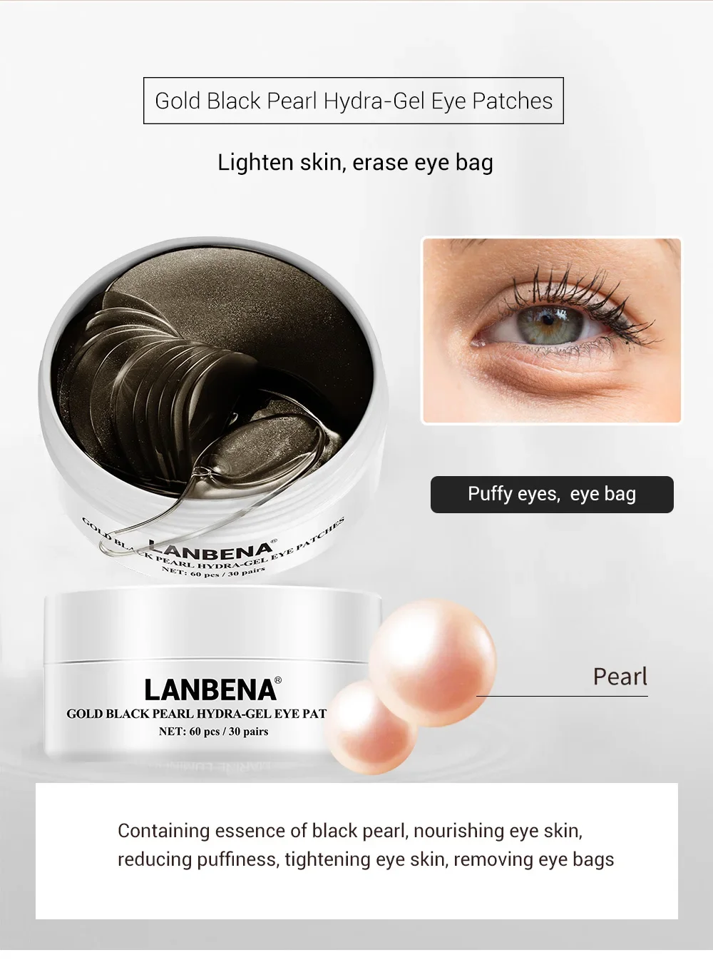 LANBENA Eye Mask Collagen Eye Patch Skin Care Anti Aging Moisturizing Hyaluronic Acid Gel Retinol Remove Dark Circles Eye Bag