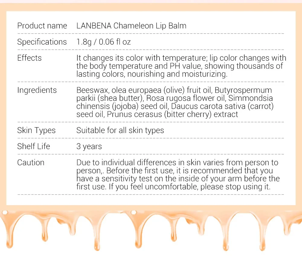 LANBENA Chameleon Lip Balm Long-lasting Moisturizing Sexy Lip Gloss Nourishing Smoothing Lip Lines Plumper Care Daily Makeup