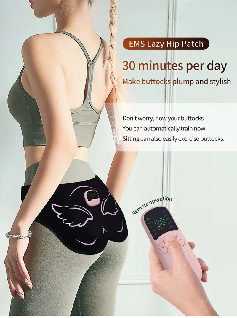 Electric EMS Hip Trainer Buttock Muscle Stimulator With Remote Control 10 Modes 30 Training Levels Fitness Massager Slimming