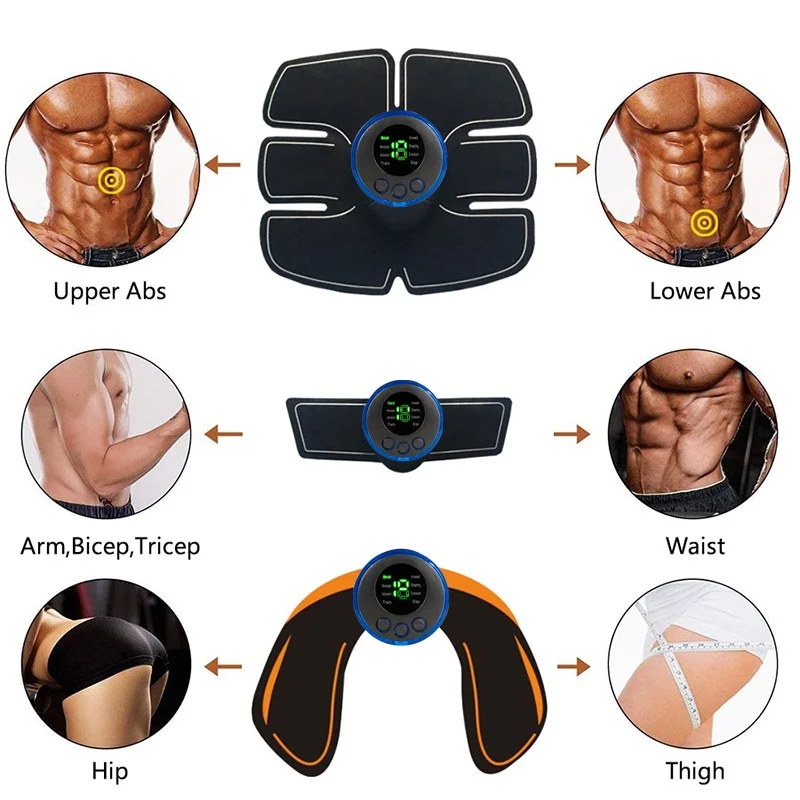 USB Rechargeable EMS Muscle Stimulator Hip Trainer Abdominal ABS Stimulator Fitness Body Slimming Massager Weight Loss Slimming