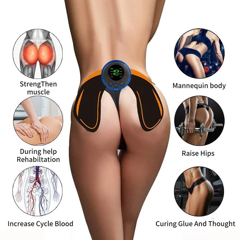 USB Rechargeable EMS Muscle Stimulator Hip Trainer Abdominal ABS Stimulator Fitness Body Slimming Massager Weight Loss Slimming