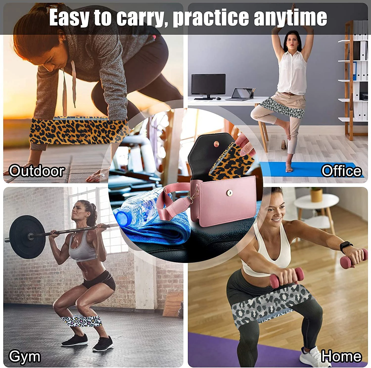 Exercise Resistance Bands for Legs Butt Fabric Non-Slip Squat Booty Bands for Working Out Hip Thigh Glute Stretch Fitness Loops