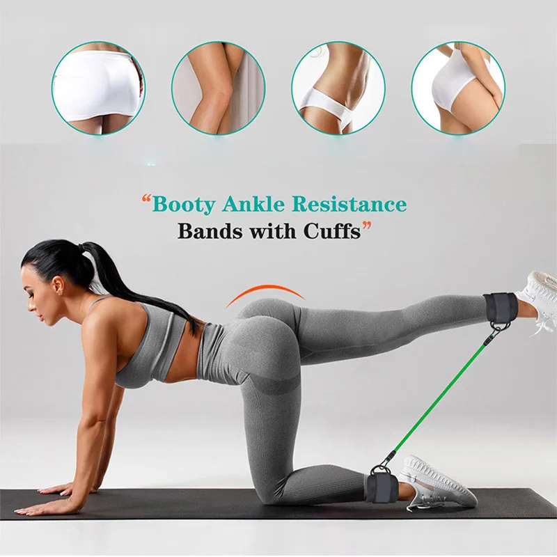 Ankle Strap Resistance Bands Hip Leg Strength Pull Rope Fitness Elastic Training Home Yoga Pilate Crossfit Workout Gym Equipment