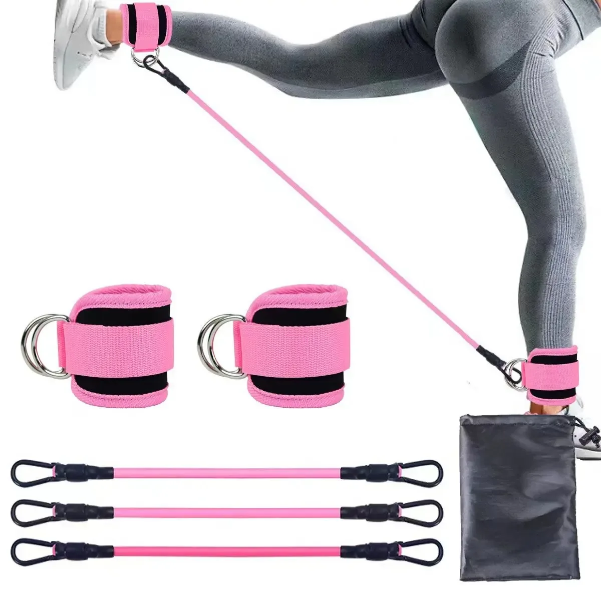 Ankle Strap Resistance Bands Hip Leg Strength Pull Rope Fitness Elastic Training Home Yoga Pilate Crossfit Workout Gym Equipment